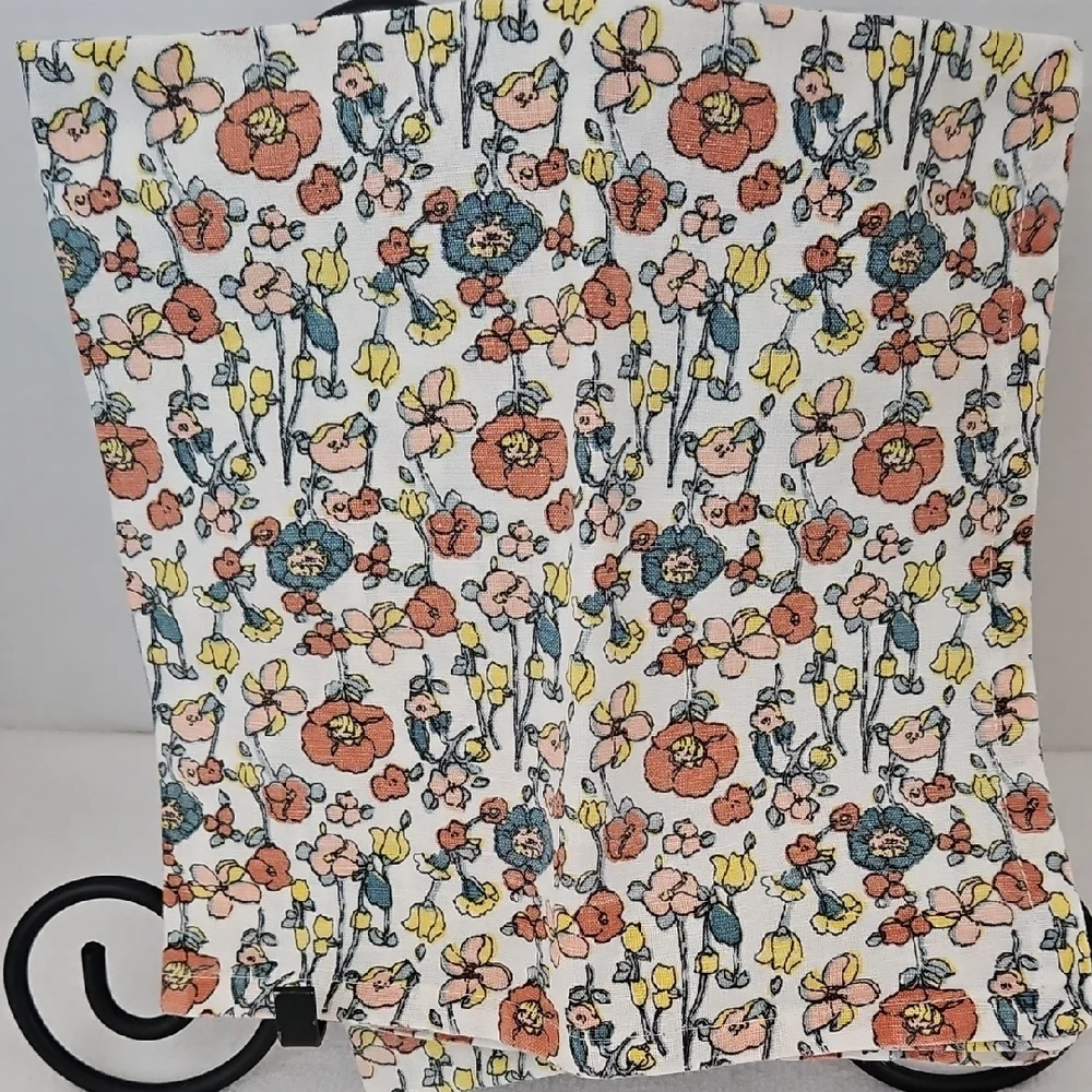 Hearth & Hand Floral Teal Pink Burnt Orange Linen Cotton Blend Napkins Set of 4